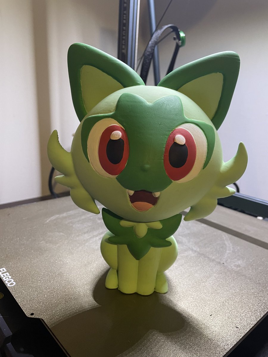 Pikachusgift's tweet photo. Got some paint touch ups left on the Sprig base coat, then I can start shading it! 🤩 https://t.co/QhX1fiMWEk