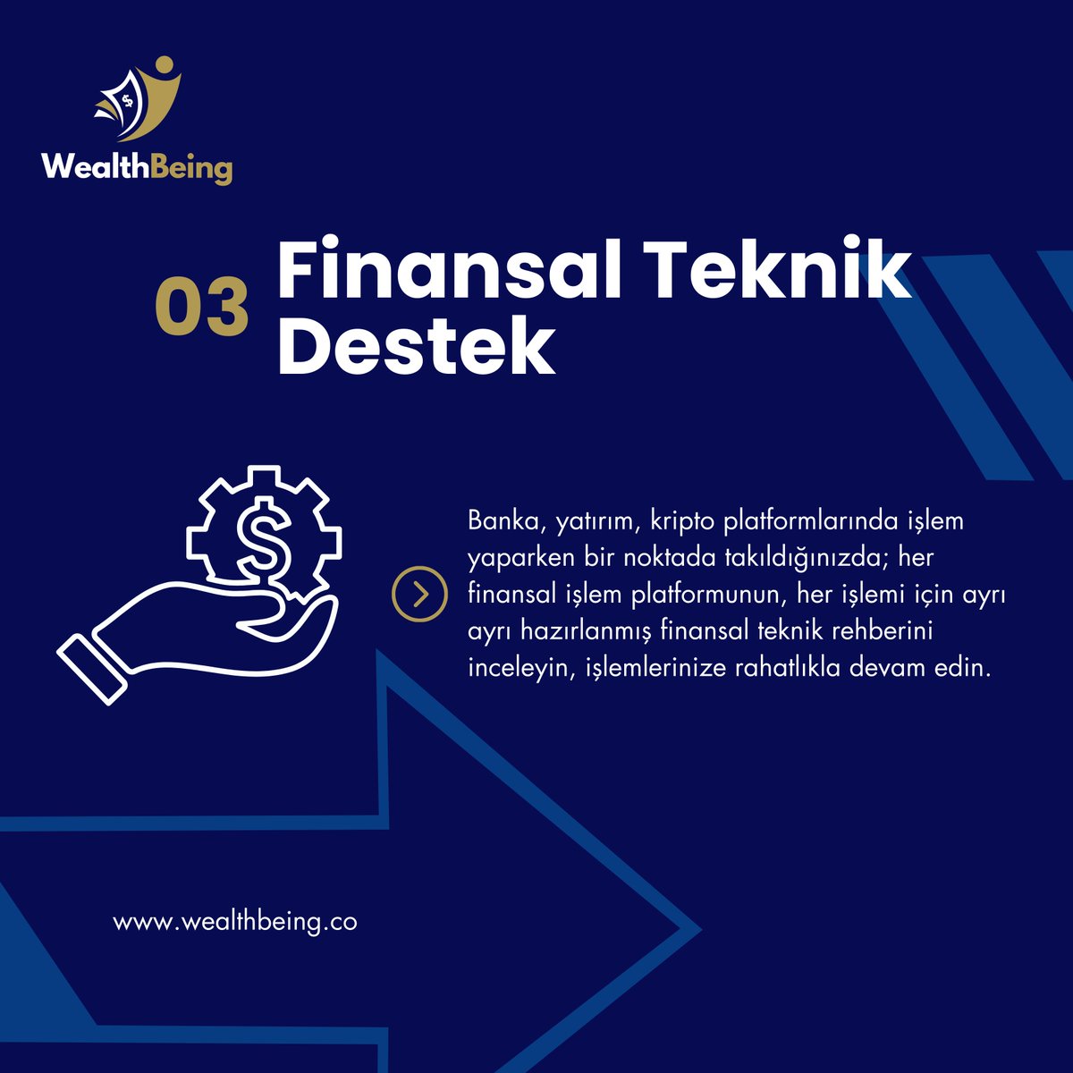 Finansal teknik destek rehberimiz her finansal işleminizde yanınızda. Uygulamalar ve işlemler özelinde takıldığınız herhangi bir noktada yardımcı oluyor, işlemlerinize kolaylıkla devam etmenizi sağlıyoruz.

wealthbeing.co

#finansalsağlık