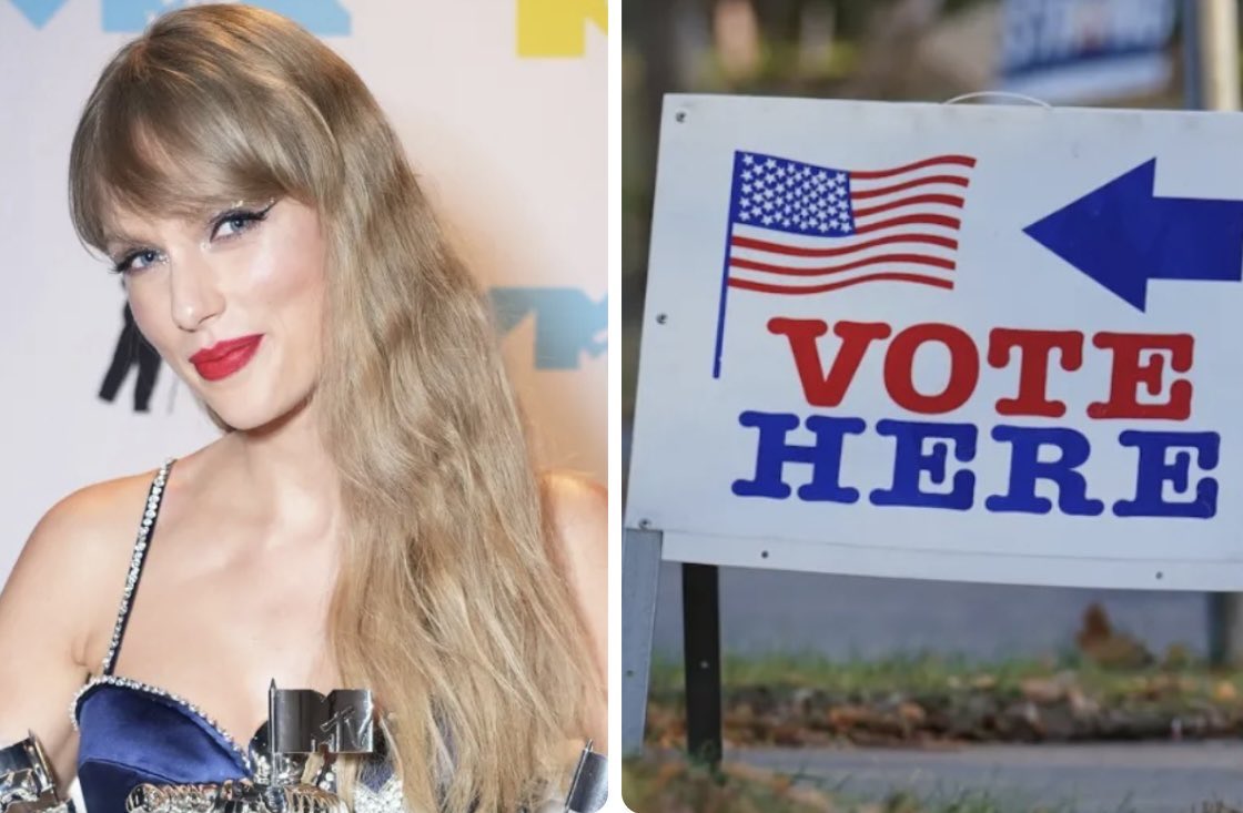 Taylor Swift, the Swifties and #GenZ are registering to #VoteBlue2024 to save #WomensRights, #HumanRights, #CommonSenseGunReform, our climate and most of all… Democracy!
👉🏼 Register to vote here: vote.org