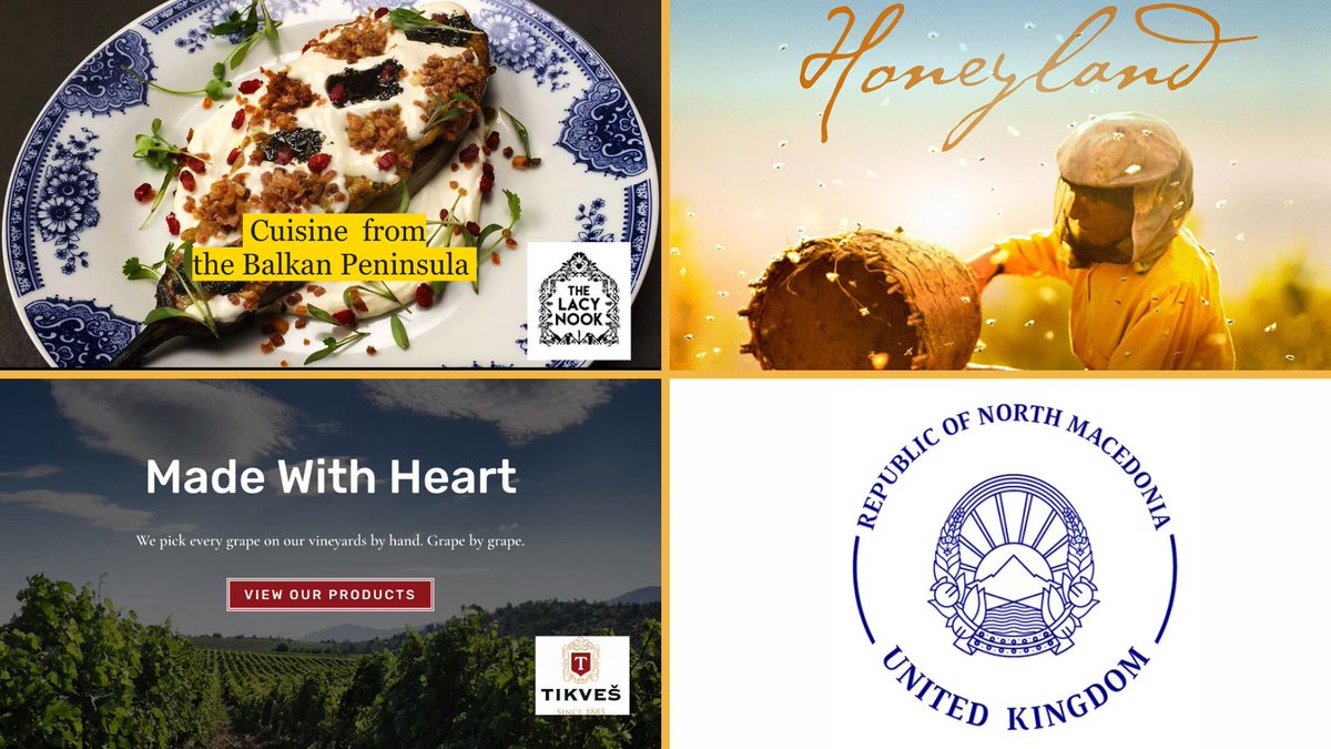 Complimentary Macedonian treats at our HONEYLAND screening @StMarysE17, Fri 10 Nov Wine from @TikvesWinery London. Cakes from The Lacy Nook, Walthamstow. Thanks @MKembassyUK for connecting us with @TikvesWinery Wine and cake from 6.30PM. Event starts at 7.00PM sharp🇲🇰🎥🇬🇧