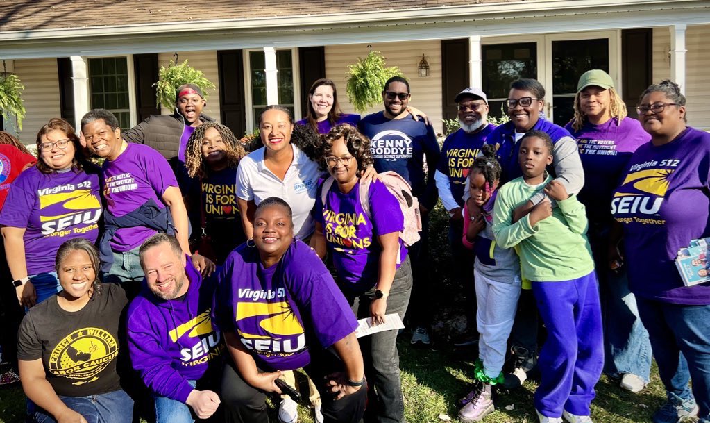 Broder512's tweet photo. Beautiful day to join @SEIUVA512 union members and mobilize working people to vote for candidates who will fight for good union jobs and justice for all Virginians! #UnionsForAll #GOTV #VoteTuesday https://t.co/QVZhImpmpt