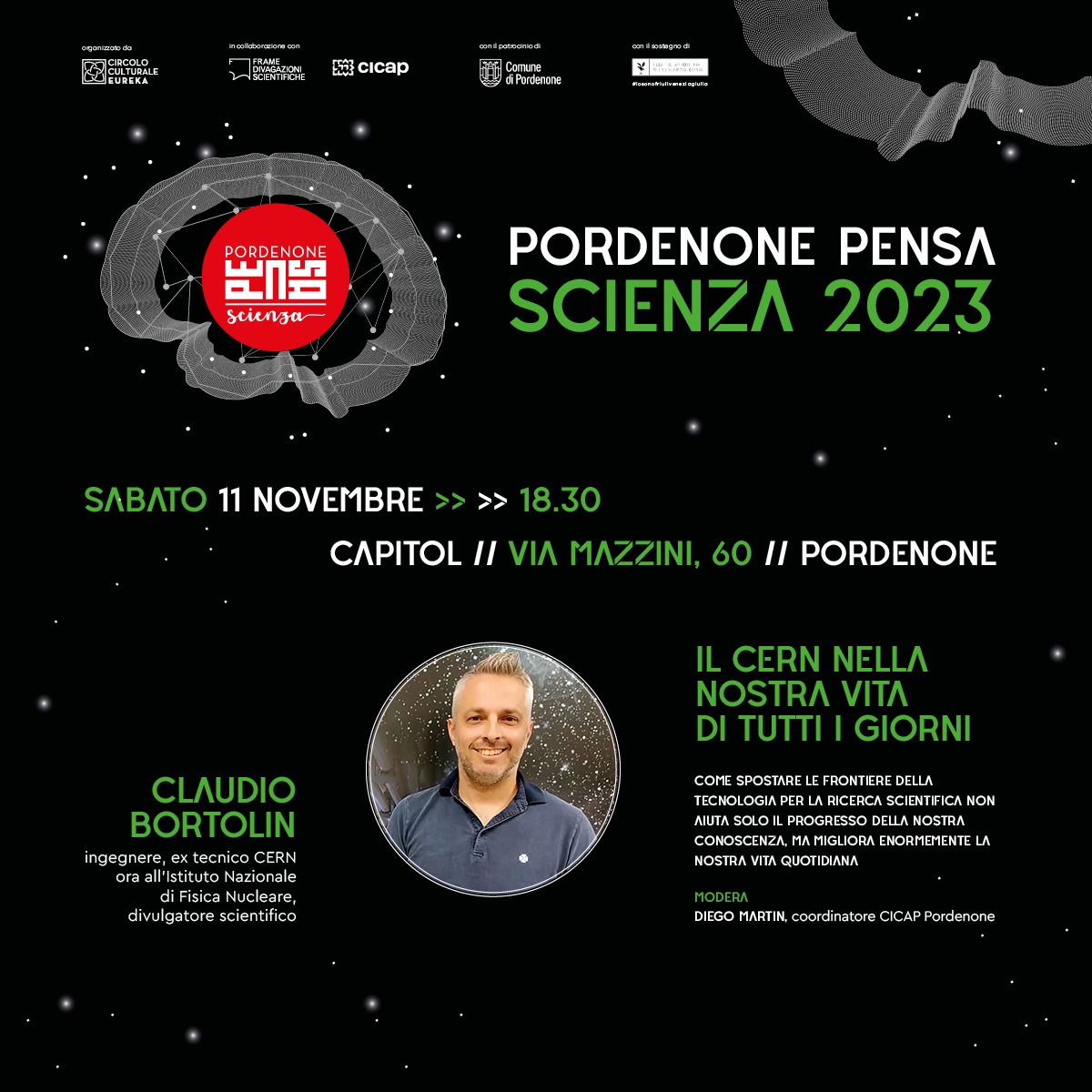Co vediamo sabato 11 novembre a Pordenone Pensa. Parleremo degli spin-off del CERN e dell'importanza della ricerca di base. #cern #scienza #divulgazione