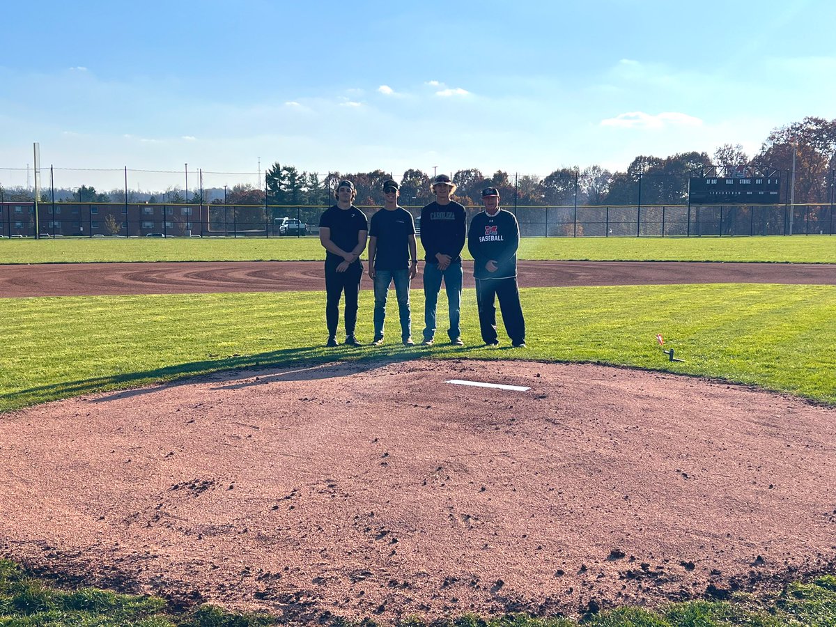MichaelJacob33's tweet photo. Big thank you to Brock, Chris, Lane, and Coach Rider for rebuilding our mound! After a YouTube video and some math, they assured us they knew how to do it.

Can’t say enough good things about the young men in our program. Selfless dudes! https://t.co/qkgwjuC2mu