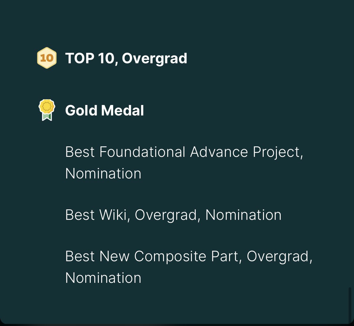 FreiburgiGEM's tweet photo. I‘m just so thrilled about what happened today! CELLECT - iGEM Freiburg has won the GOLD MEDAL, secured a spot in the TOP 10 Overgrad overall teams, AND received nominations for BEST FOUNDATIONAL ADVANCE, BEST COMPOSITE PART and BEST WIKI https://t.co/dApfM4icEn