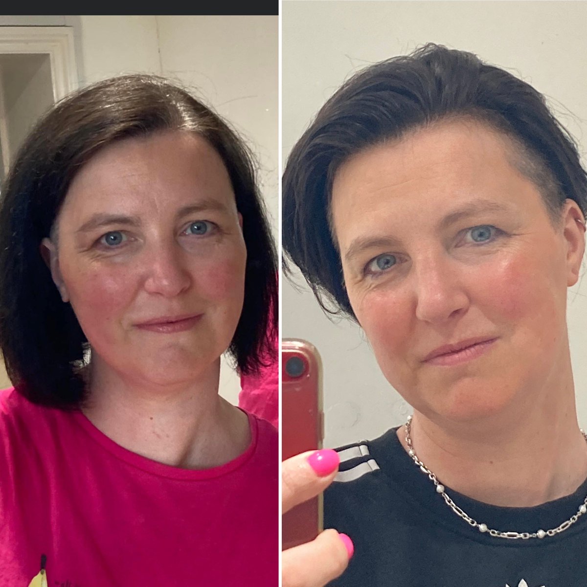 Three weeks ago vs today! Ditched the mummsy bob and went for the haircut I’ve wanted for years! Biased I know, but reckon I look younger!