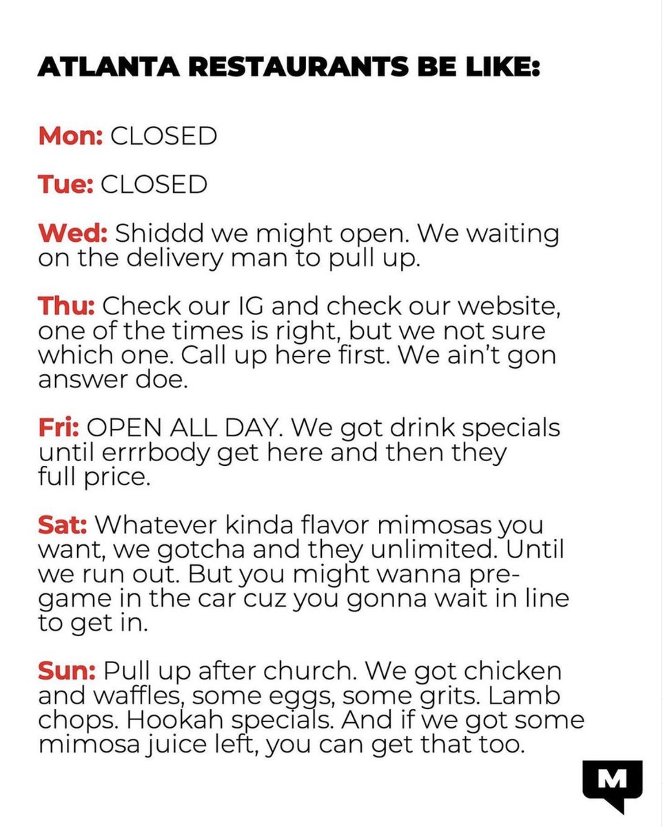 GAFollowers's tweet image. Atlanta restaurants 😭😭😭😭😭