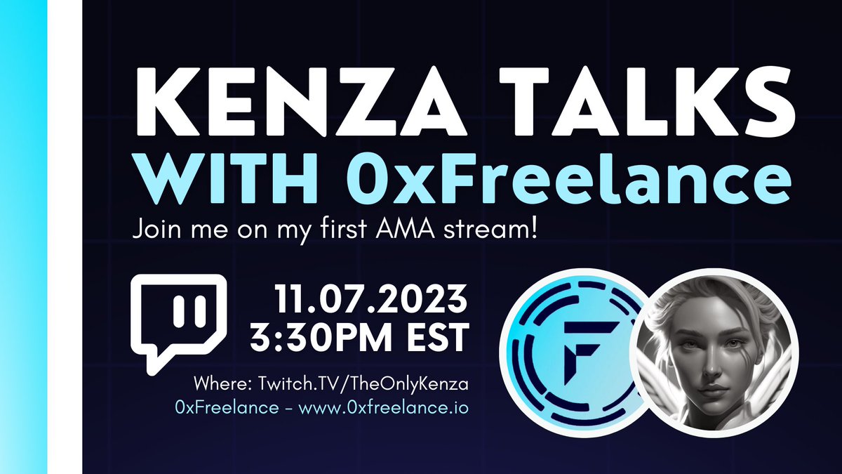 TheOnlyKenza's tweet photo. As a freelancer I enjoy keeping up with this project. On Tuesday Nov 7 @ 3:30PM EST The devs at @ZeroXFreelance will answer some of my questions and community questions about their project. Quick TLDR their project is the Fivver of DEFI. See you there!

https://t.co/t0wiAUPGzs https://t.co/Ei0aWUat1a