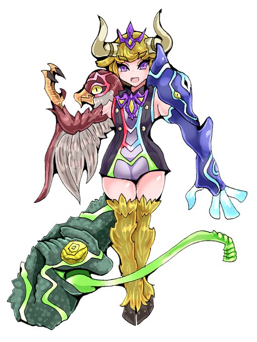 オリジナルキマイラ娘作った。#魔物娘図鑑二次 #魔物娘図鑑 #monstergirlencyclopedia  #monstergirl 