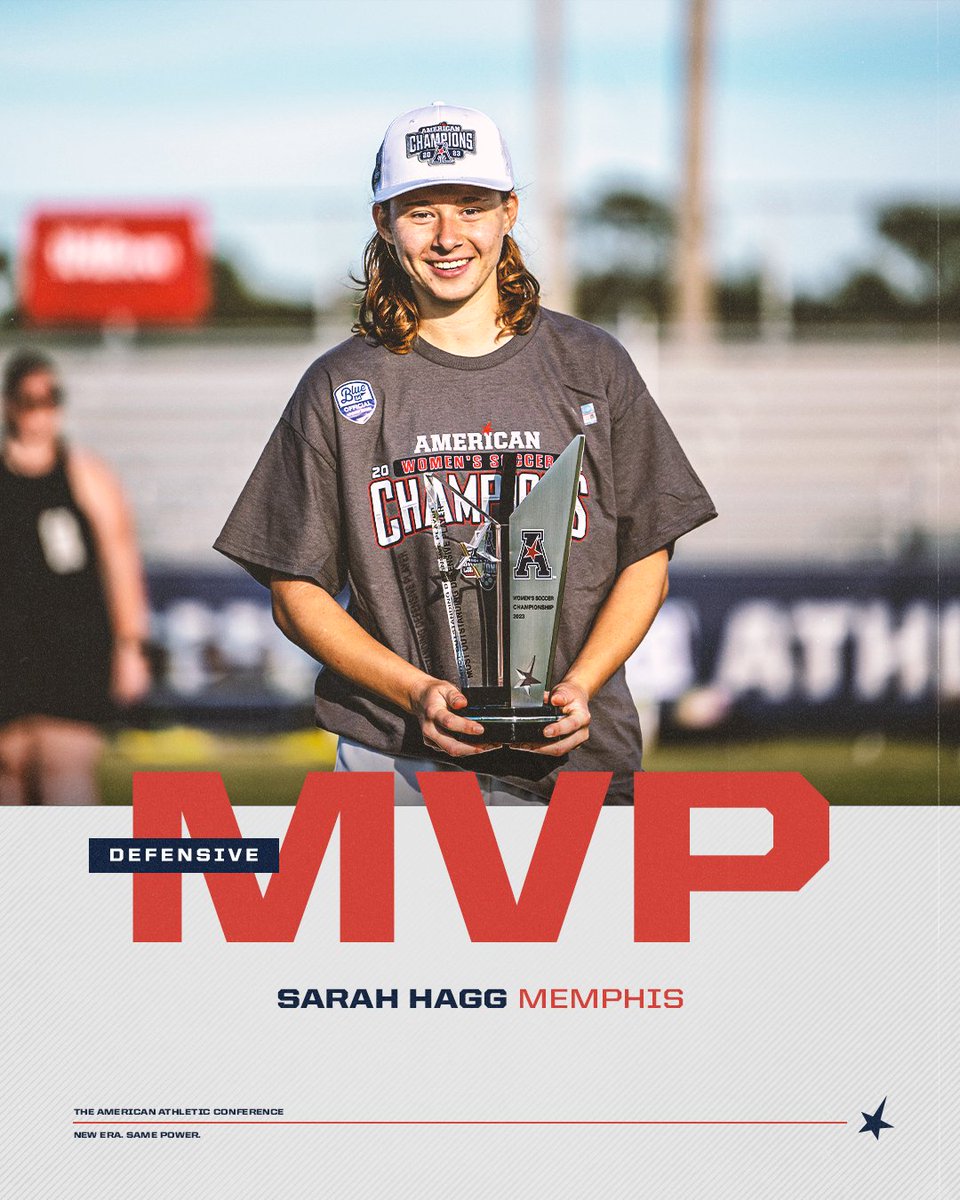 American_Conf's tweet photo. ⚽️ 𝐃𝐞𝐟𝐞𝐧𝐬𝐢𝐯𝐞 𝐌𝐕𝐏 - 𝐒𝐚𝐫𝐚𝐡 𝐇𝐚𝐠𝐠 ⚽️

#AmericanWSOC x @MemphisWSoccer https://t.co/4VbFfOGxRj