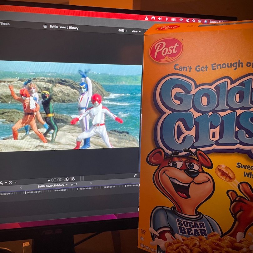 JapanHeroYT's tweet photo. Alright! Here we go! Starting to assemble the Battle Fever J episode with some help from the Golden Crisp Sugar Bear 🐻🍯🥣😆

#supersentai #battlefeverj #tokusatsu #henshin #バトルフィーバーJ https://t.co/WYawfcPOJF