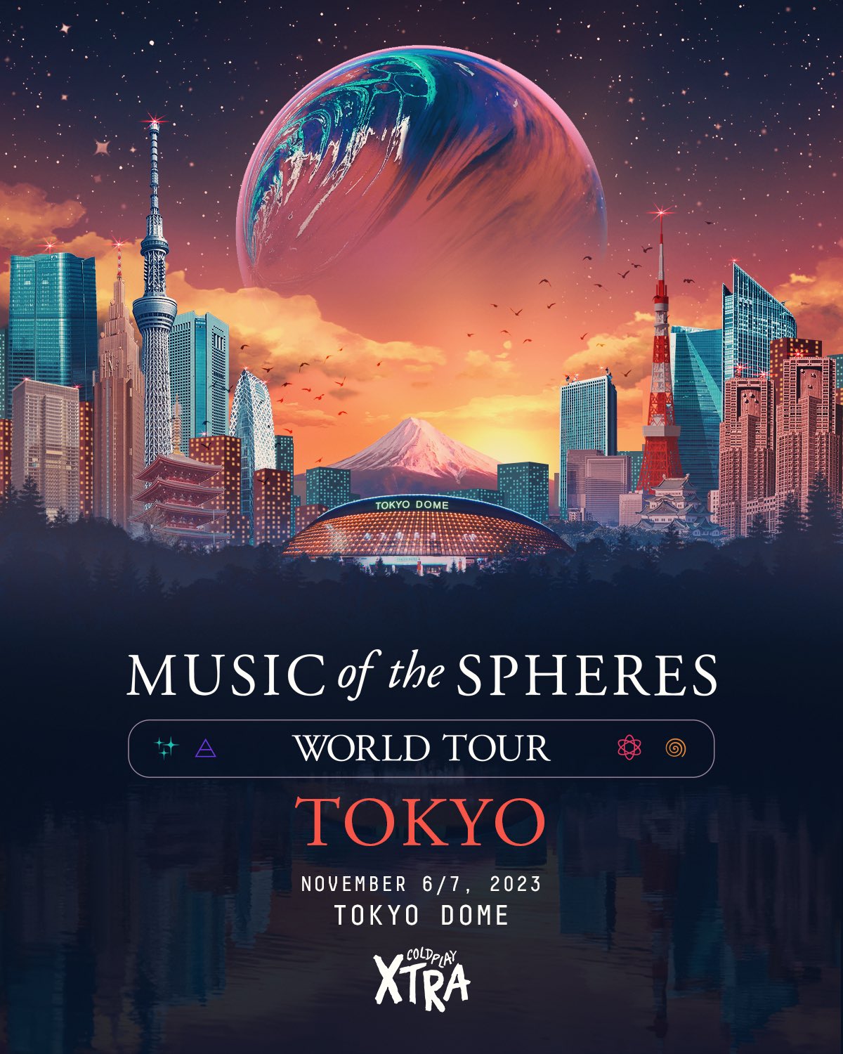 Coldplay東京2023ミュージック オブ ザ スフィアズ ツアーポスター