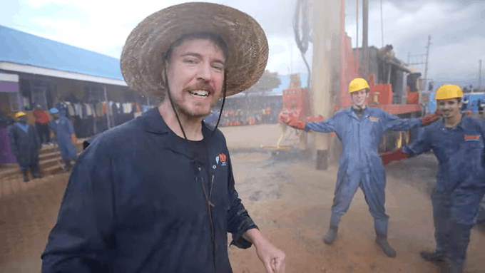 El YouTuber MrBeast hizo 100 pozos de agua potable en África.
La ONU en 78 años: 0