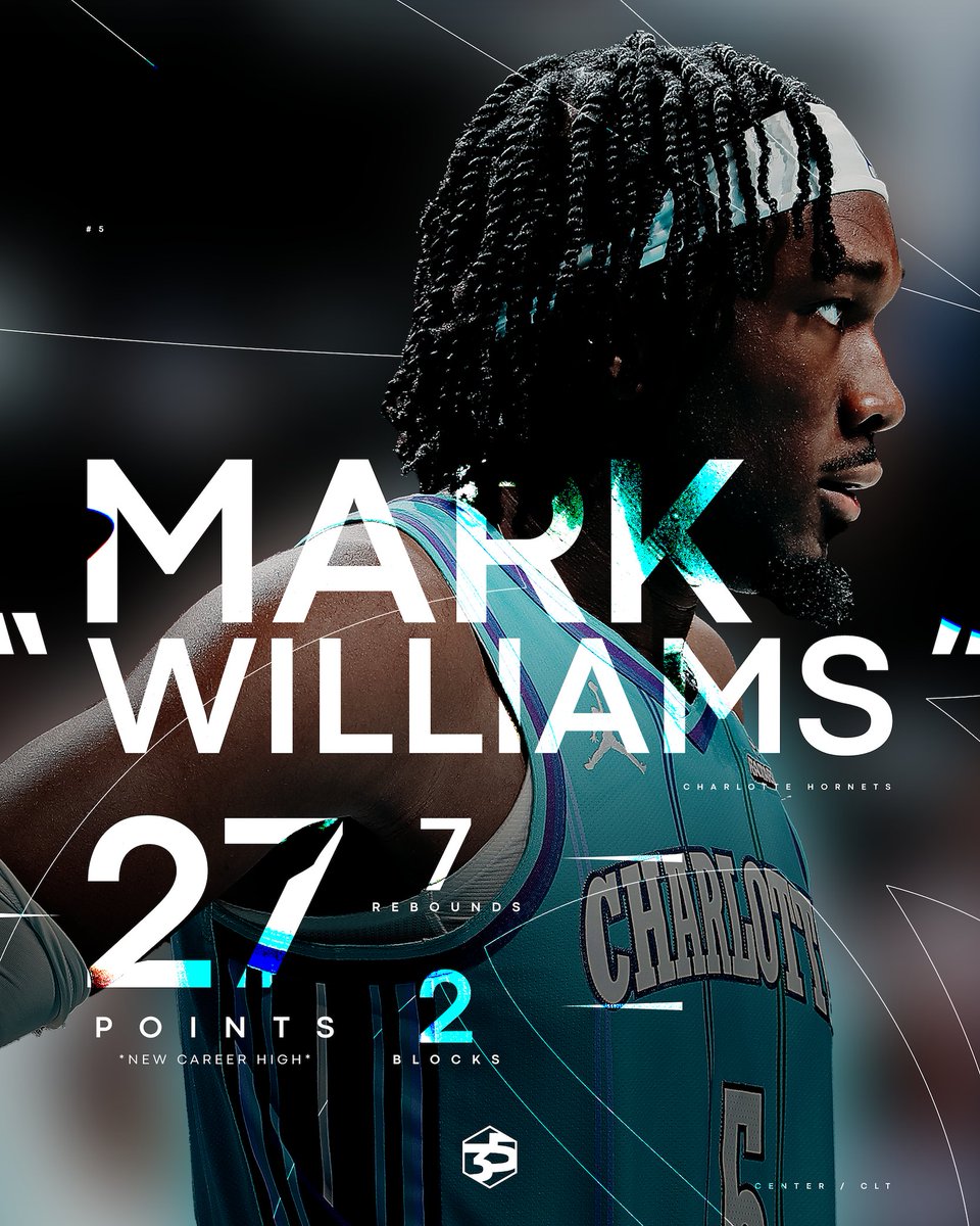 Charlotte Hornets (@hornets) on Twitter photo Mark was in his bag yesterday with a CAREER HIGH in points 👜
<a href="/MarkWi1liams/">Mark Williams</a> | #LetsFly35 Mark was in his bag yesterday with a CAREER HIGH in points 👜
<a href="/MarkWi1liams/">Mark Williams</a> | #LetsFly35