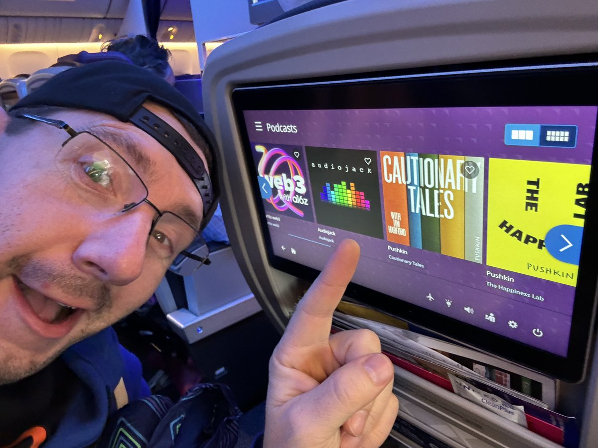 Finally seeing <a href="/David_Tobin/">david</a>’s <a href="/TeamAudiojack/">Audiojack</a> app! First <a href="/united/">United Airlines</a> flight I’ve been on that’s had it!