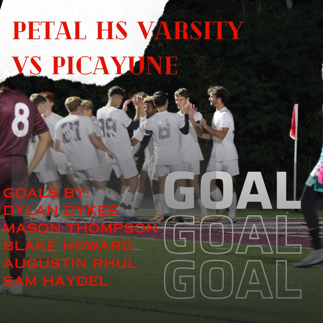petalsoccer's tweet photo. Petal Boys win 5-0 vs Picayune. Assists by Dawson Dykes, Dylan Dykes, Jorge Vasquez #WeArePetal https://t.co/wZMVsOsMsH