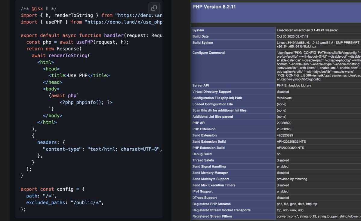 flaviocopes's tweet photo. A React hook for running PHP. 
Serious 🚨 https://t.co/DSBbMjHvuO