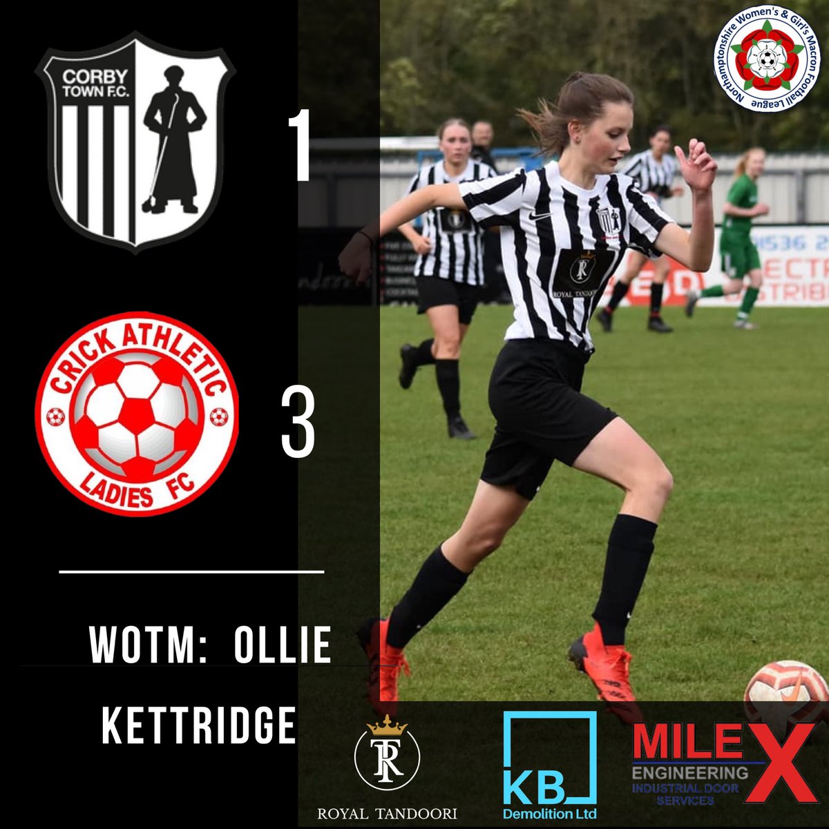 The Steelwomen unfortunately lost to Crick Athletic Ladies this afternoon. The scoreline doesn’t replicate the game with the Ladies playing some great football and hitting the post and bar but just unlucky to get the goals. WOTM goes to Ollie Kettridge ⚽️🖤🤍