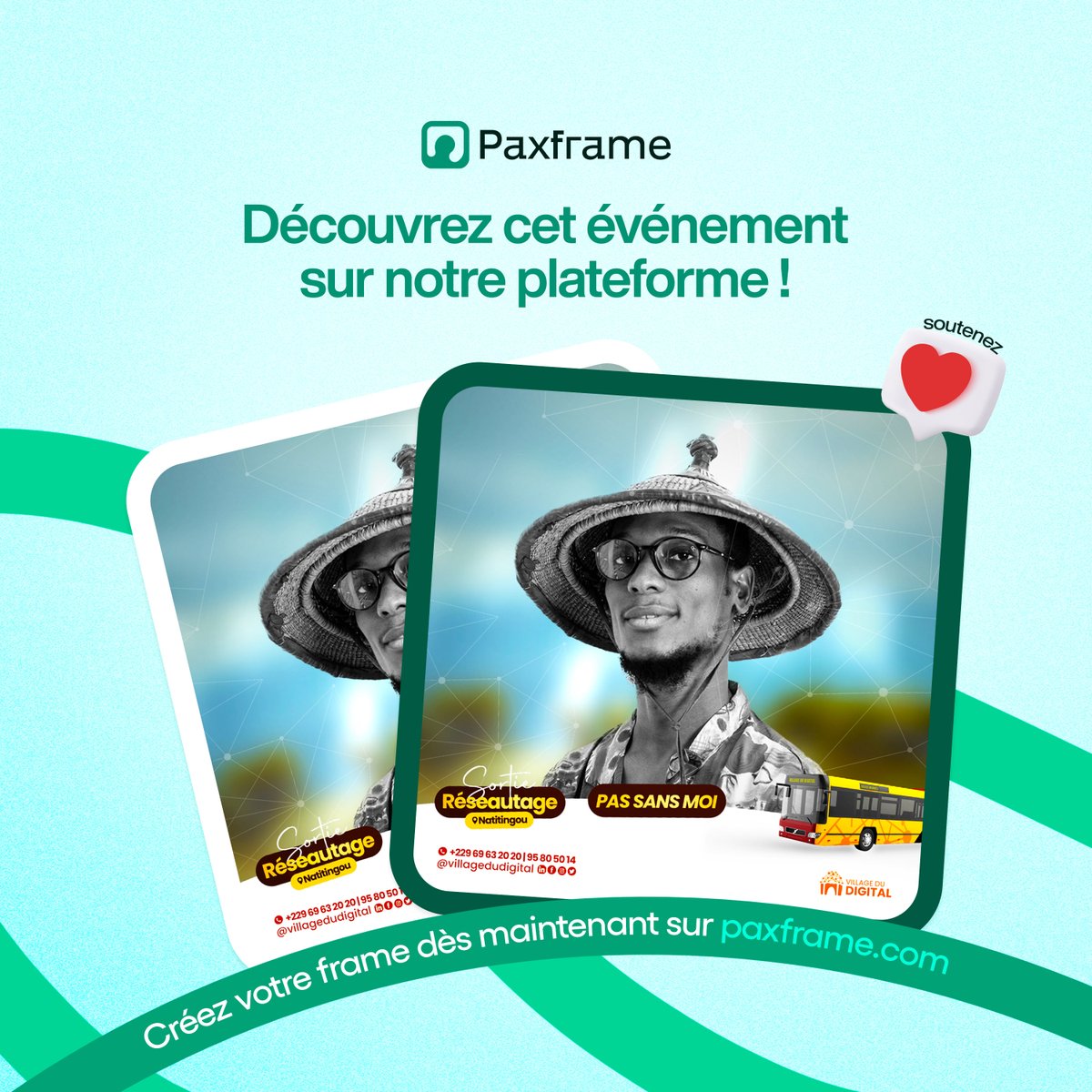 joinpaxframe's tweet photo. #VillageDuDigital2023
Découvrez et soutenez cet événement du Village Du Digital sur notre plateforme !
🔗https://t.co/TQE2xaIlho
Inscrivez-vous puis réalisez votre Frame dès maintenant !
#paxframe #vdd https://t.co/LCw5rMaUhP