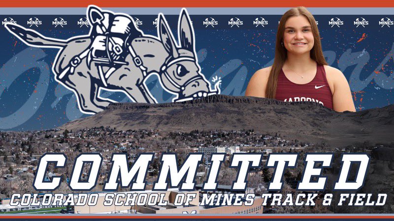 I am so excited to announce my commitment to Colorado School of Mines to continue my track and field career! Thank you so much to everyone who has been there for me along this journey especially my friends, family, and all my coaches.  So excited for the next 4 in Golden!!⛏️