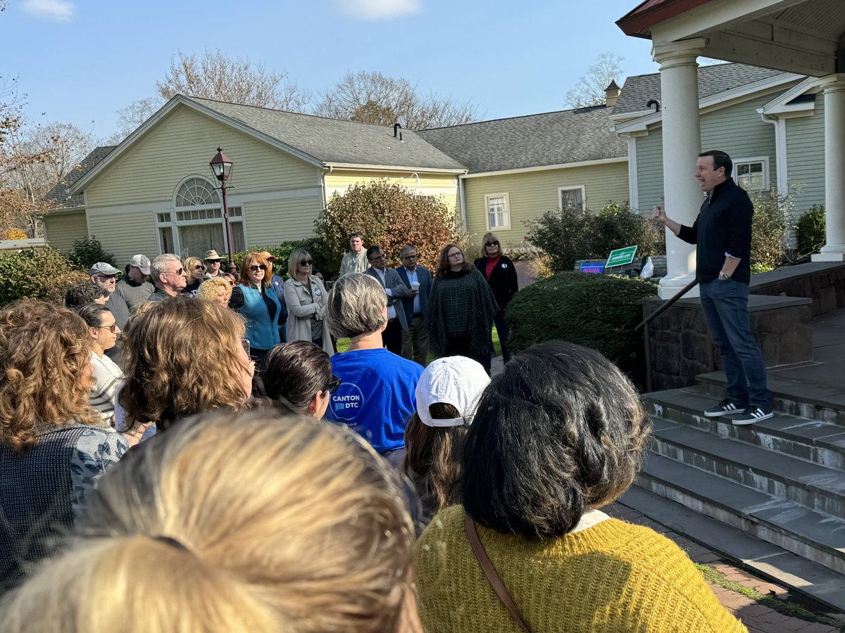 Stop number four today is with candidates running in the Farmington Valley - Canton, Avon, Simsbury and Farmington. It was a huge crowd and everyone was heading out to door knock after!