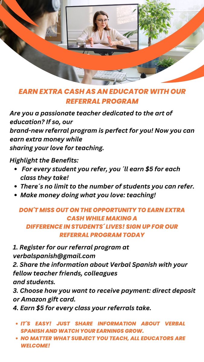 Referral program for Educator