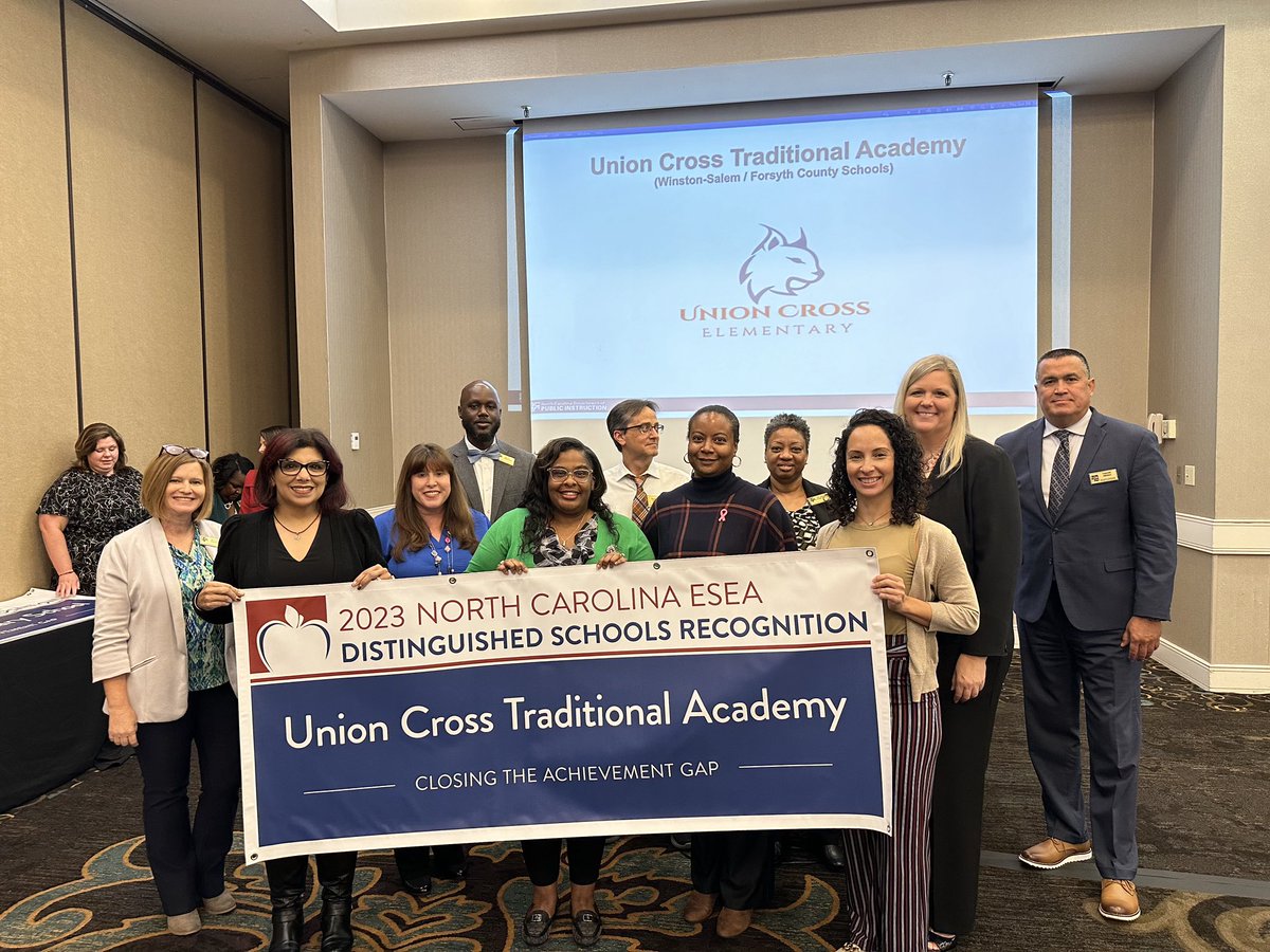 Congratulations Union Cross school team for being recognized as one of two state finalists for the closing the achievement gap award.  You have made @wsfcs proud.
