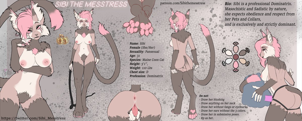 Sibi_Messtress's tweet image. Hello! my name is Sibi the Messtress.
My new updated ref sheet is complete! it was a nice sunday project.
It should cover every single doubt people had during my commissions ^^