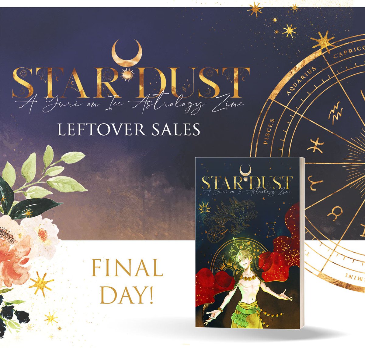 📢LAST DAY!    

If you missed the #YuriOnIce Star*Dust Zine preorders, you can pick up a copy until November 5th at 11:59pm CST!

The zine, PDF, and merch add-ons are for sale, and every purchase enters you to win an exclusive #victuuri standee!

🌟STORE➡yoistardustzine.ecwid.com