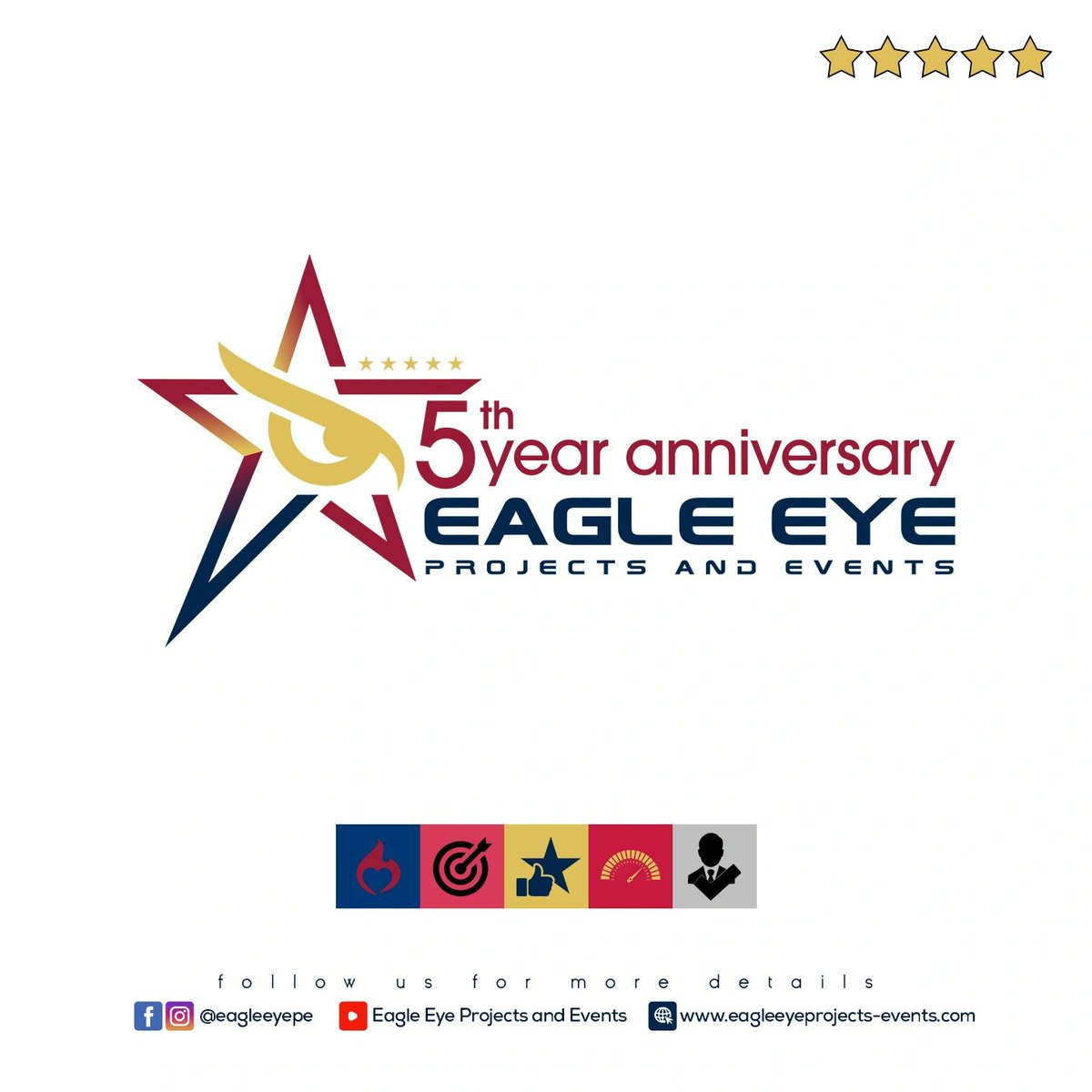 EagleEyePE's tweet photo. it's been 5 wonderful years.

We appreciate everyone who has believed in us and continue to spur us on. It's our aspiration to deliver 5 star service anytime we are called upon and this anniversary is a reminder for us to keep striving for excellence in everything we do. https://t.co/twEY1VO9Fu