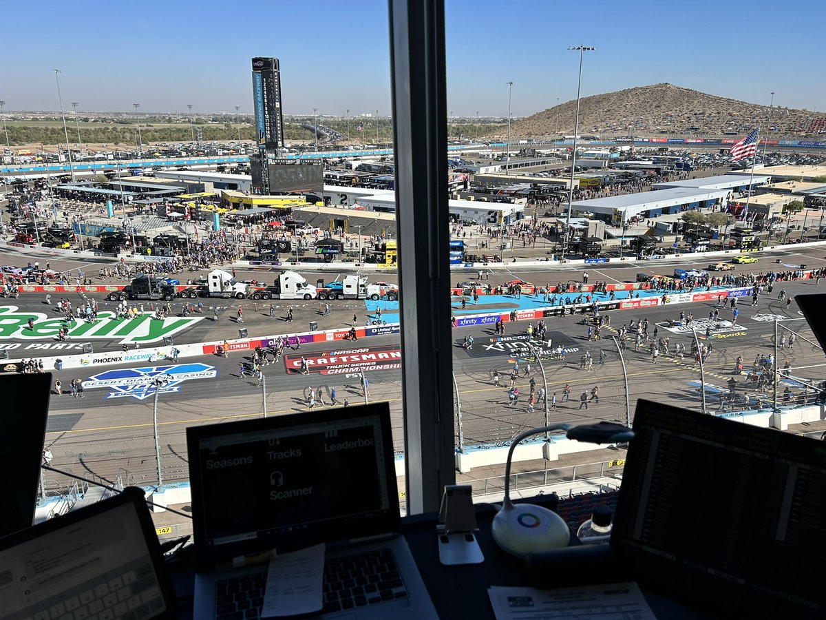 It’s Championship RACEDAY in Phoenix, Arizona! Today’s office. @MRNRadio airtime is 2pm eastern. #TheavoiceofNASCAR #NASCAR75 #NASCARPlayoffs  #AskMRN