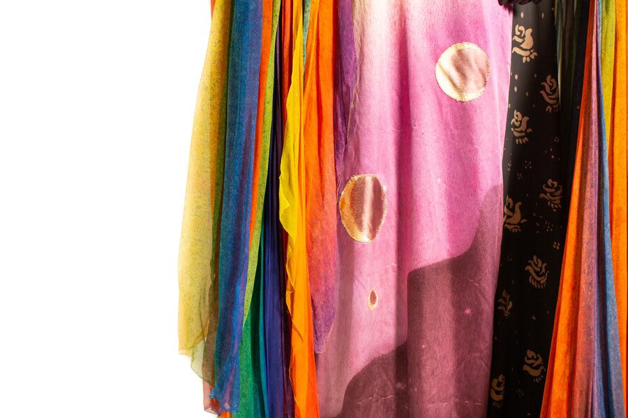 RobynGreenwood4's tweet photo. #Museum30 Night Sky! This wonderful dress always reminds me of the remarkable range of colours that can appear in the night’s sky. 

Dress worn by Shelia Allen as the Queen in Cymbeline, 1974.

@TheRSC 
@apac_ssn https://t.co/xpqUcWuPhw