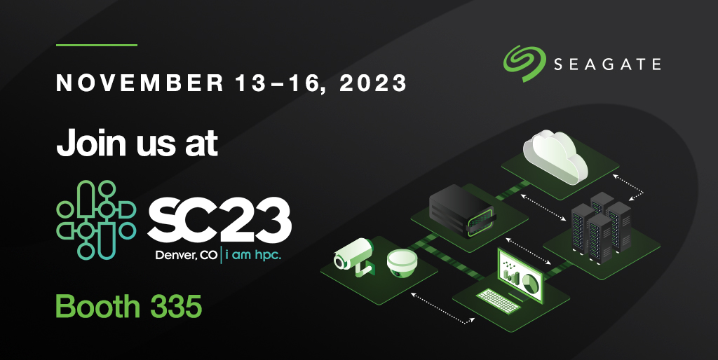 Seagate's tweet photo. Weβre thrilled to be at @Supercomputing this year!
Visit us at booth 335 on November 13-16 at the Colorado Convention Center in Denver, CO.
Find the schedule of partner presentations held at the #Seagate booth here π https://t.co/fxQOSt00nl
#SC23 #SuperComputing23 https://t.co/s0CNtasxa2