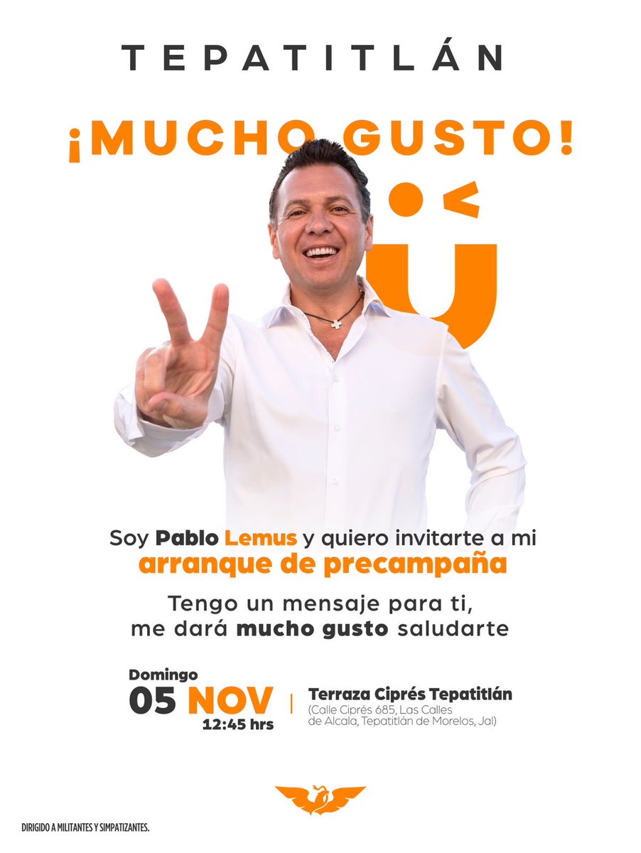 Hoy es el arranque de precampaña para gobernador de ⁦<a href="/PabloLemusN/">Pablo Lemus Navarro</a>⁩ ..!! Ánimo Jalisco..!!! Estamos listos para trabajar en unidad y en equipo.!!! Enhorabuena.!!