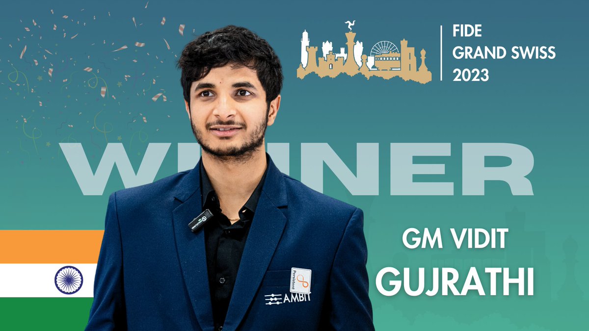 chess24.com on X: Congratulations to 🇮🇳GM @viditchess on winning the  #FIDEGrandSwiss and qualifying for the 2024 Candidates Tournament despite  starting the event with a loss!  #c24live   / X