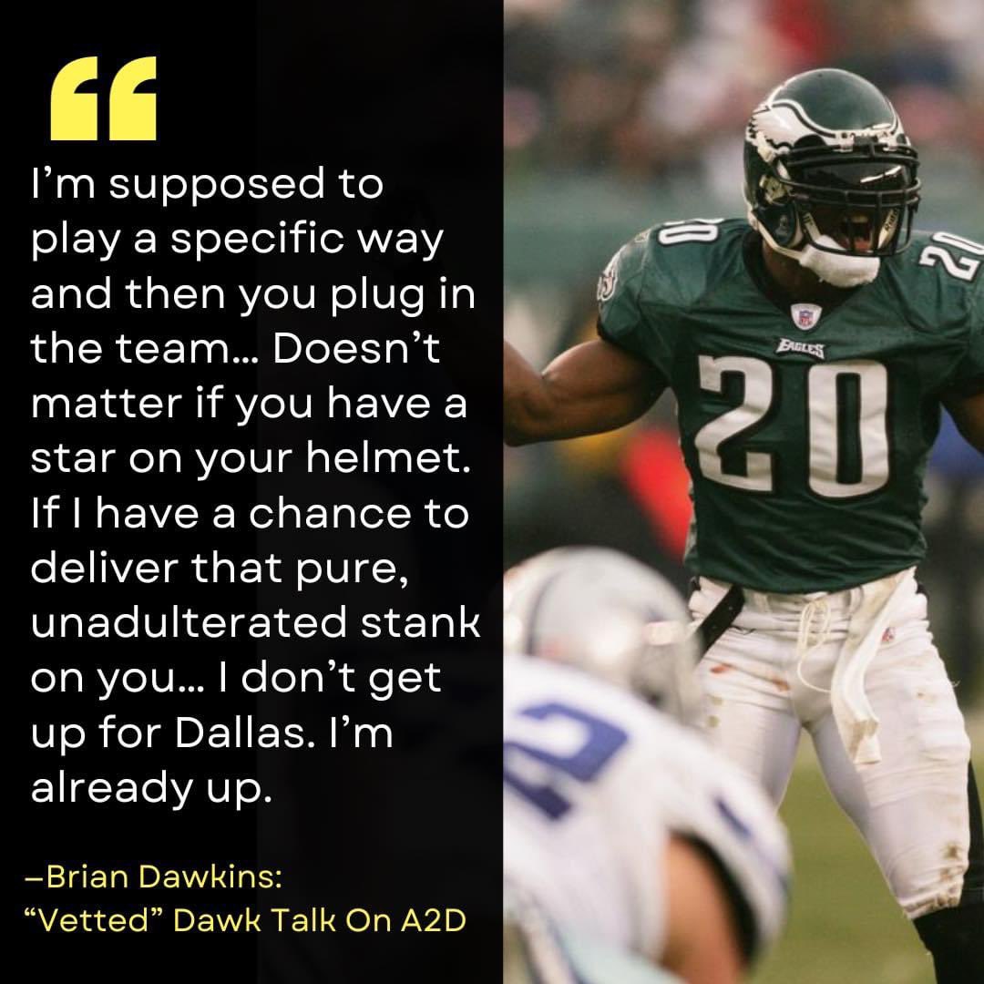 a2dradio's tweet photo. Eagles legend @BrianDawkins on if he had extra motivation playing the Dallas Cowboys..πΏπ¦
S/P: @ROYALBILLIARD
#briandawkins #dawktalk #vetted #flyeaglesfly #phivsdal #Eagles https://t.co/bIiMZ3w9zL