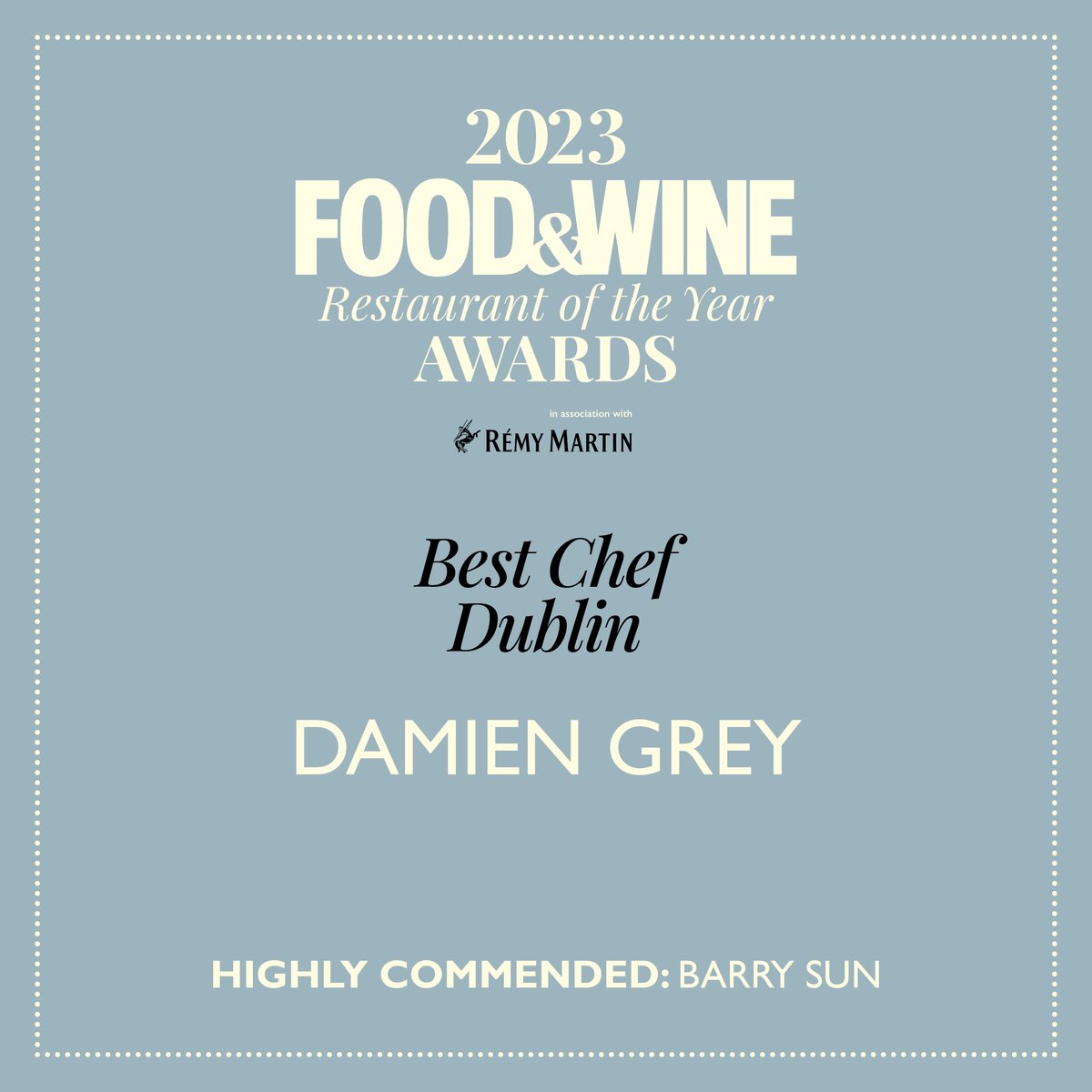 FOOD&WINE Magazine Ireland (@foodandwineie) on Twitter photo Damien Grey of <a href="/LiathRestaurant/">Liath Restaurant</a> has won Best Chef Dublin, with <a href="/Barrysun7/">Barry sun</a> highly commended #ROTYA2023 <a href="/RemyMartinUK/">Remy Martin UK</a> <a href="/barryandfitz/">Barry & Fitzwilliam</a> <a href="/liberty_wines/">Liberty Wines</a> <a href="/TomkinsIP/">Tomkins IP</a> <a href="/RoundRoomDublin/">Round Room Dublin</a> Damien Grey of <a href="/LiathRestaurant/">Liath Restaurant</a> has won Best Chef Dublin, with <a href="/Barrysun7/">Barry sun</a> highly commended #ROTYA2023 <a href="/RemyMartinUK/">Remy Martin UK</a> <a href="/barryandfitz/">Barry & Fitzwilliam</a> <a href="/liberty_wines/">Liberty Wines</a> <a href="/TomkinsIP/">Tomkins IP</a> <a href="/RoundRoomDublin/">Round Room Dublin</a>