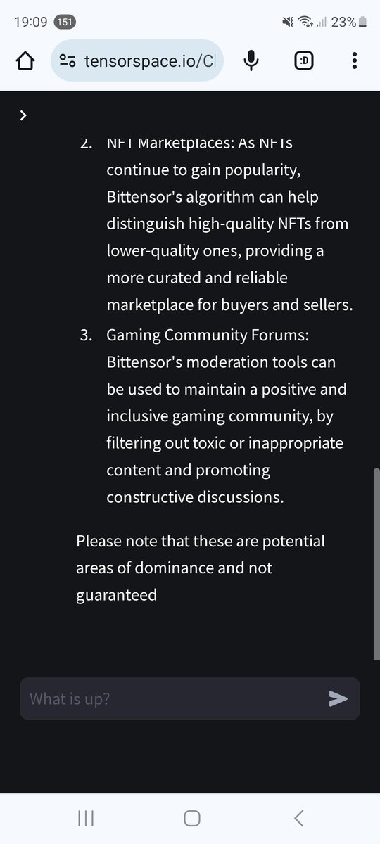 WorldBlock4's tweet image. Asked #TensorSpace where will  #Bittensor dominate.

$Tao @opentensor