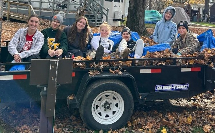 <a href="/Maci_Willey40/">Maci Willey</a> <a href="/McKennaW2024/">McKenna Williams</a> <a href="/DorrKarli/">Karli Dorr</a> <a href="/jordan_fab03/">Jordan Fabirkiewicz</a> <a href="/SaraE_2024/">Sara Essenmacher</a> <a href="/emma_gessner12/">Emma Gessner</a> out working together to help clean up leaves for their elders! Proud of all you ladies, always willing to make time for others!