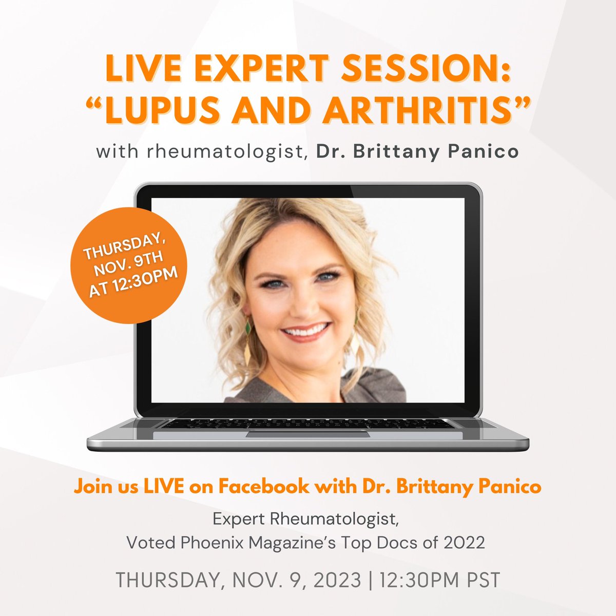 #Arthritis in #lupus isn't just 'aches & pains,” but an autoimmune response affecting up to 90% of those with lupus at some point during the course of their disease. Join us for our next Live Expert Q&A with Dr. Panico, 'Lupus & Arthritis,' on 11/9 at 12:30pm PST on Facebook!