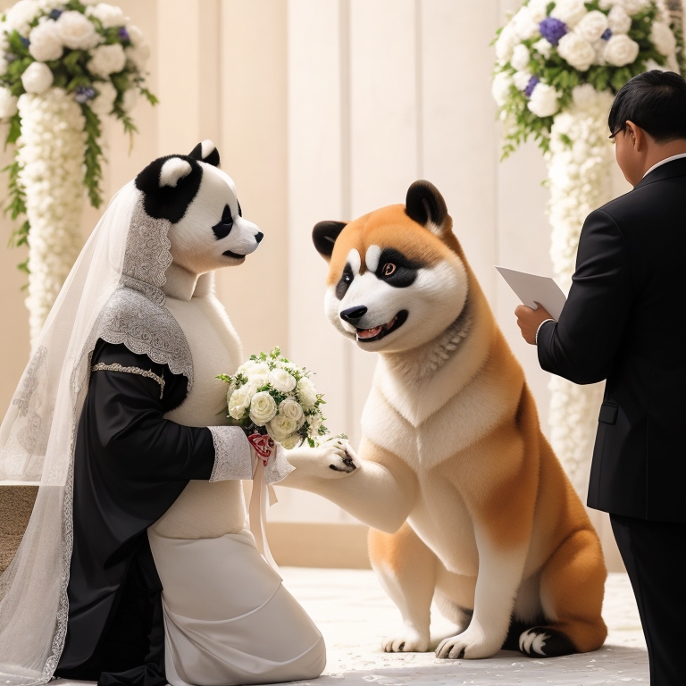 KungfuPandaETH's tweet photo. 🐶🐼👰💍 When your sister's wedding becomes a family affair! Shiba Inu and Panda planning their epic crypto-family union. Get ready for double the crypto love and double the fun! Who's next in line for some crypto-wedding madness? 😂🚀 #CryptoLove #PandaShibaUnion 🐶🚀🐼 https://t.co/GAnnS69oUf
