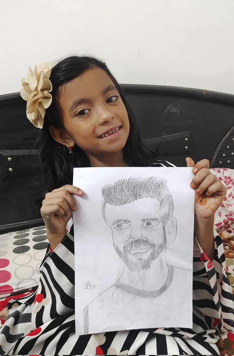 rajenthakur1's tweet photo. #HappyBirthdayViratKohli 
@imVkohli 
#baby Ivanka sketch
#ViratKohli Potrait
#myhero https://t.co/P9emrzPd6O