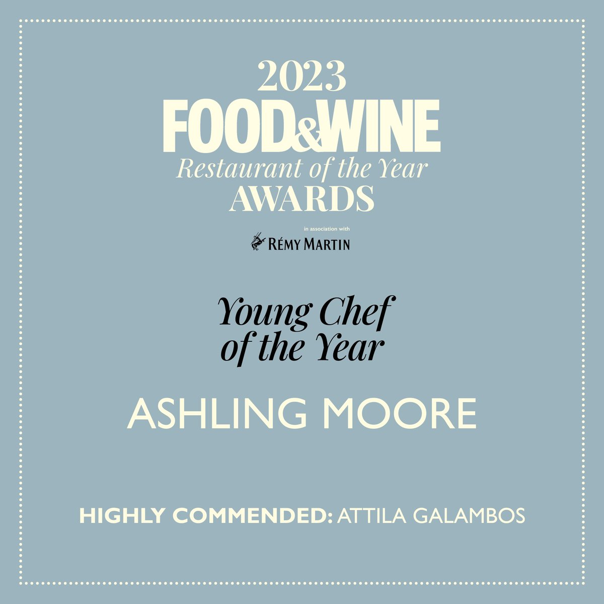 foodandwineIE's tweet photo. We are delighted to name @ashy_moore of @goldie_cork Young Chef of the Year for 2023 with @gsattila1 of @darogwinebar highly commended #ROTYA2023 @RemyMartinUK @barryandfitz @liberty_wines @TomkinsIP @RoundRoomDublin https://t.co/Ue9bXxoCEp