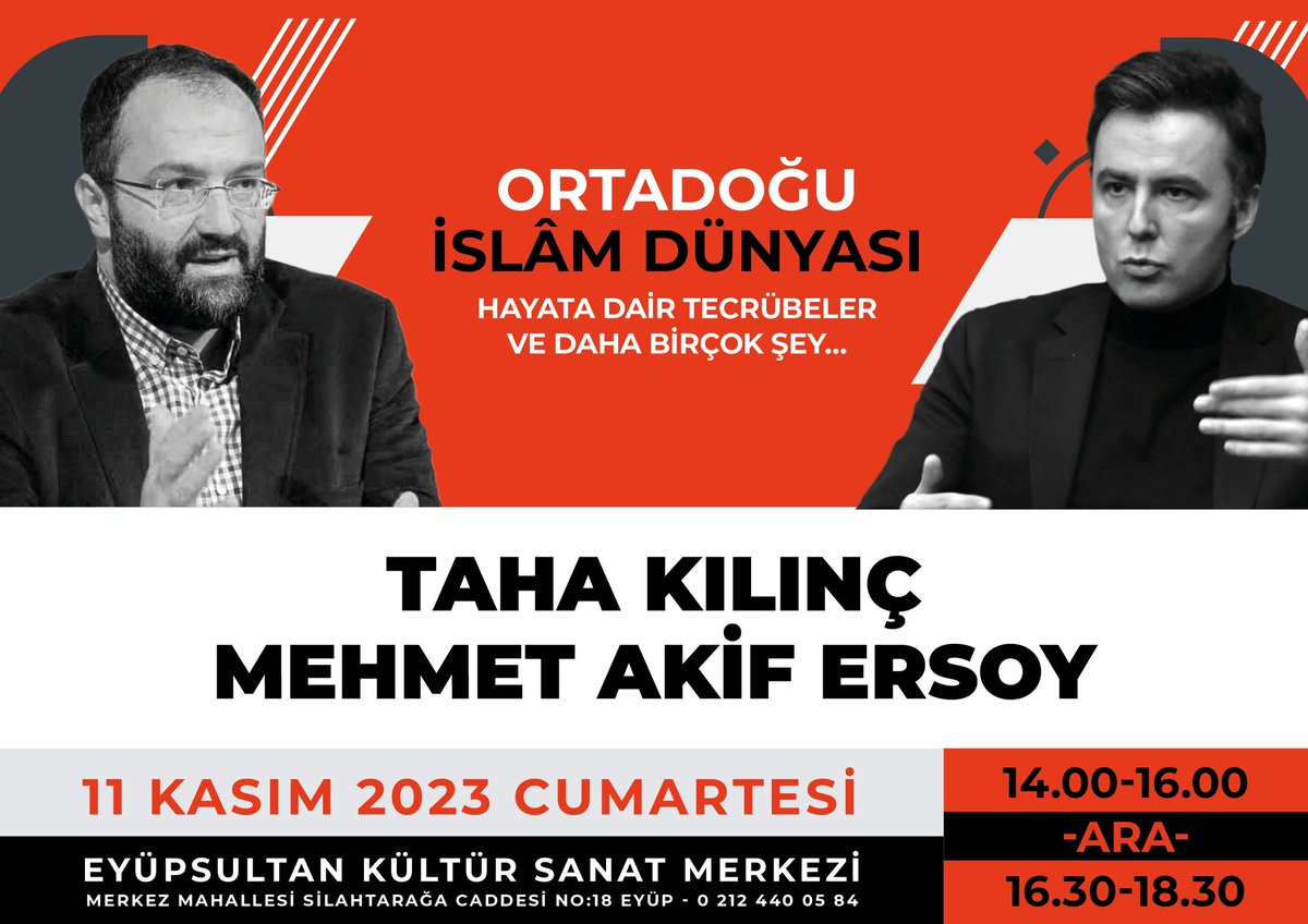 Ortalık bir hayli karışık. Önümüzdeki hafta toplanıp sohbet edelim dedik. Taha Kılınç’la birlikte bağımsız bir program organize ettik. Tecrübelerimizi, gözlemlediklerimizi ve bildiklerimizi Eyüp’te anlatacağız. Hepinizi bekleriz. Etkinliği paylaşırsanız seviniriz.…