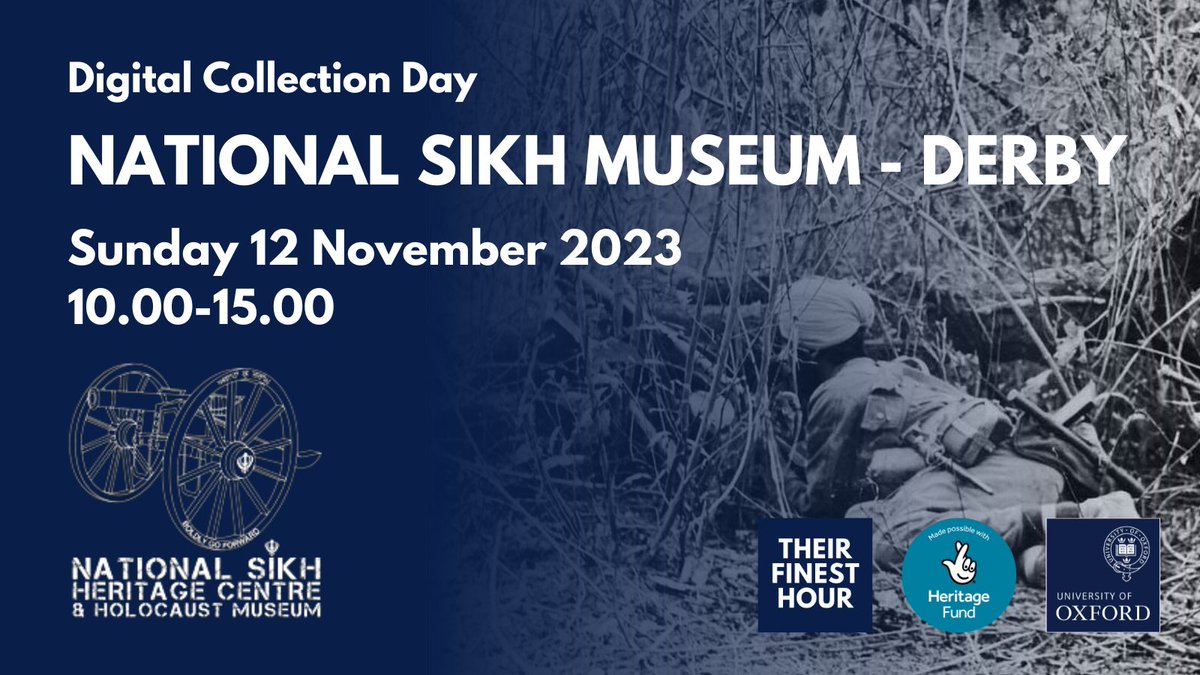 There's just one week to go until our #WW2 Digital Collection Day at the National Sikh Museum, Derby! We'll be there from 10-3 to record/jot down your family's WW2 stories and digitise the WW2 objects that have been passed down to you. Further info: theirfinesthour.english.ox.ac.uk/event/national…