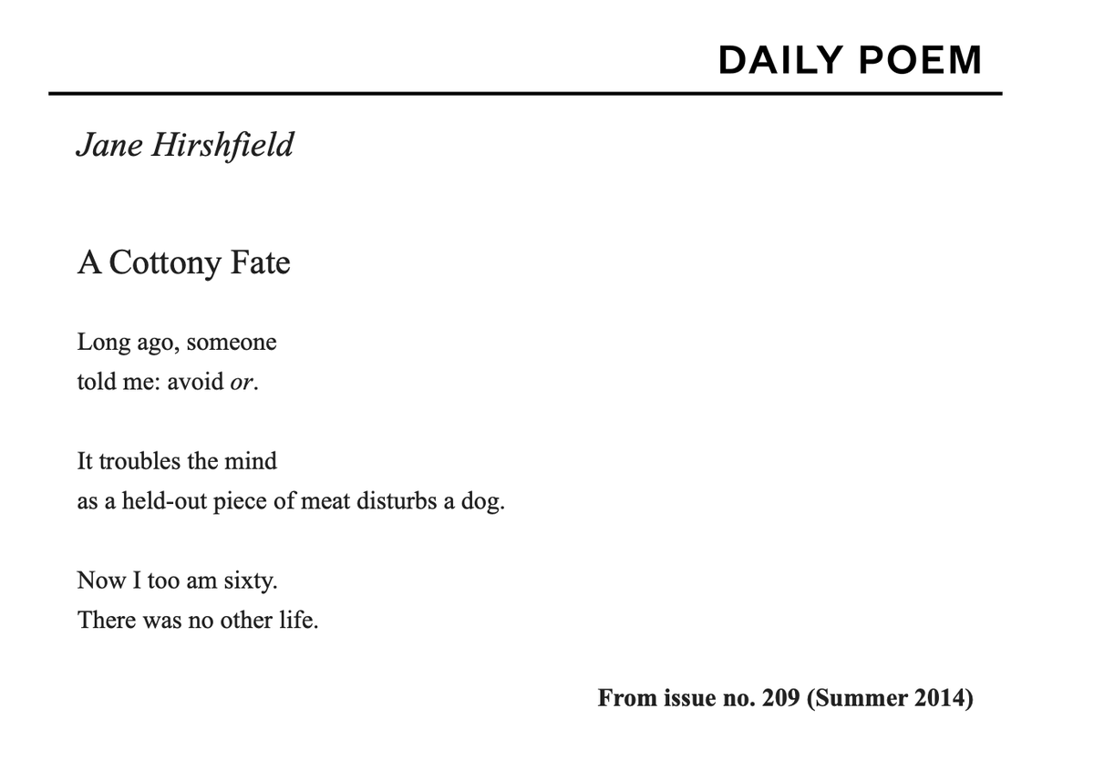 lightumbreIla's tweet photo. wonderful paris review daily poem this morning https://t.co/cshniUt7H6