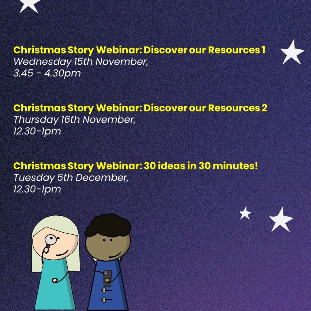 ⭐️CHRISTMAS STORY WEBINARS ⭐️
Come and join us for one of our Christmas story webinars, hear about our resources for schools and increase your confidence in using them. We’ll share indoor and outdoor learning ideas.
More info and register here: buff.ly/3tZ0bU9