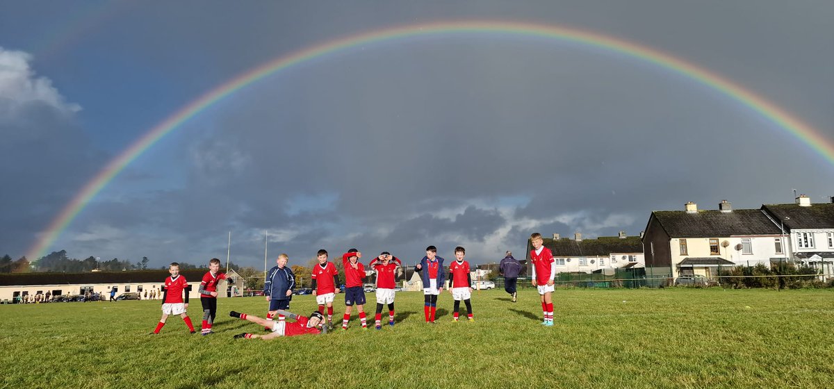 Our U10 boys enjoyed a great morning of rugby in <a href="/AbbeyfealeRugby/">Abbeyfeale Rugby</a>  Such great hosts, thanks for having us!!
👍🏼🔴🔵
and what a picture taken by coach Ray!! 🌈