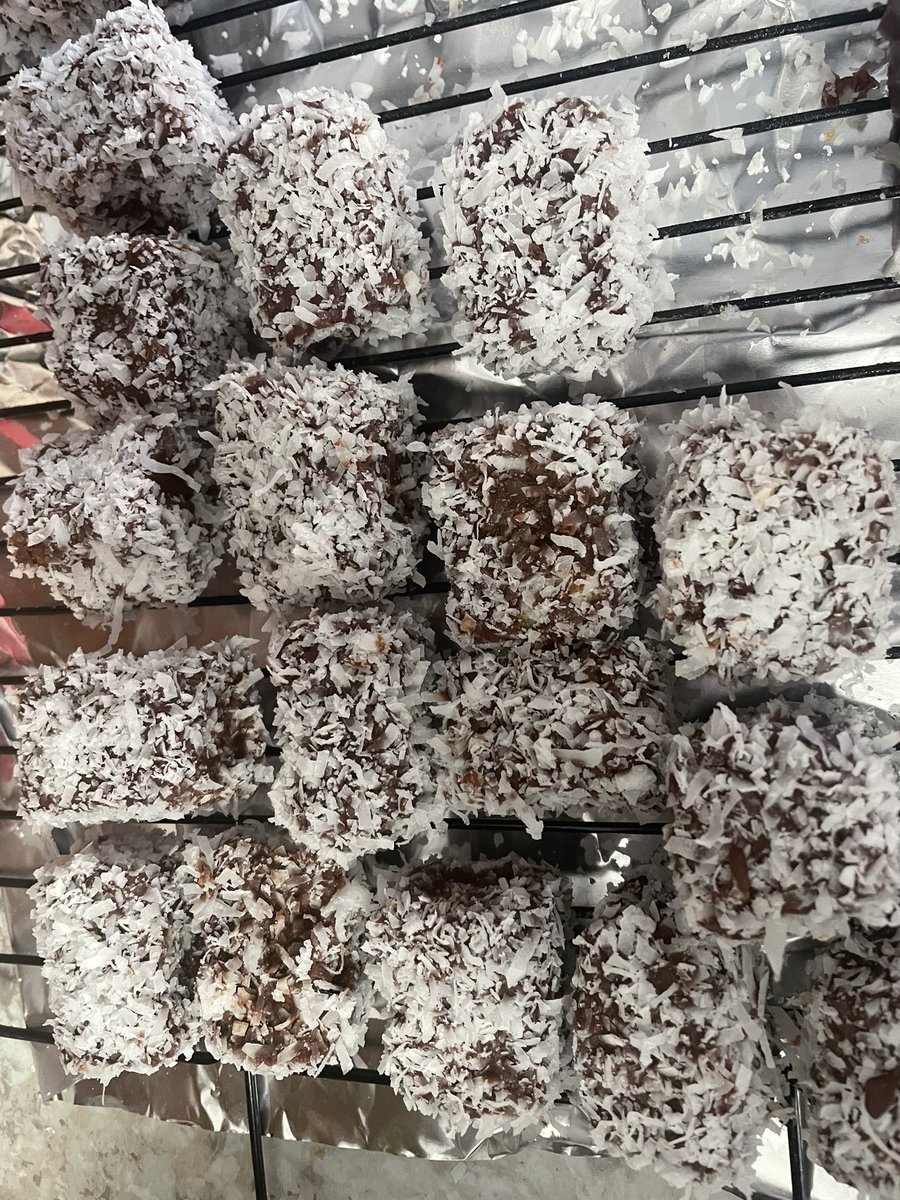 lathersalon's tweet photo. Shout out to @jordan_mailata @newheightshow for providing the recipe for #lamington So delish. #Gochiefs #GoBirds #Australia https://t.co/QeEKzvRhHA