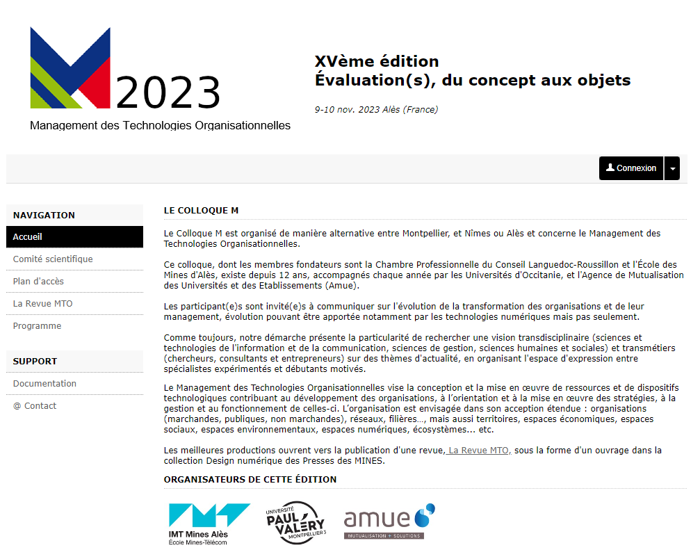 Colloque_M's tweet photo. Colloque #M2023 : « Evaluation(s), du concept aux objets » du 9 au 10 Novembre 2023 à Alès, co-organisé par @IMTMinesAles @Amue_Com et @univpaulvalery. Le porgramme est en ligne ⤵️
https://t.co/gDoFXyHzYF https://t.co/1vnWAE5FCW