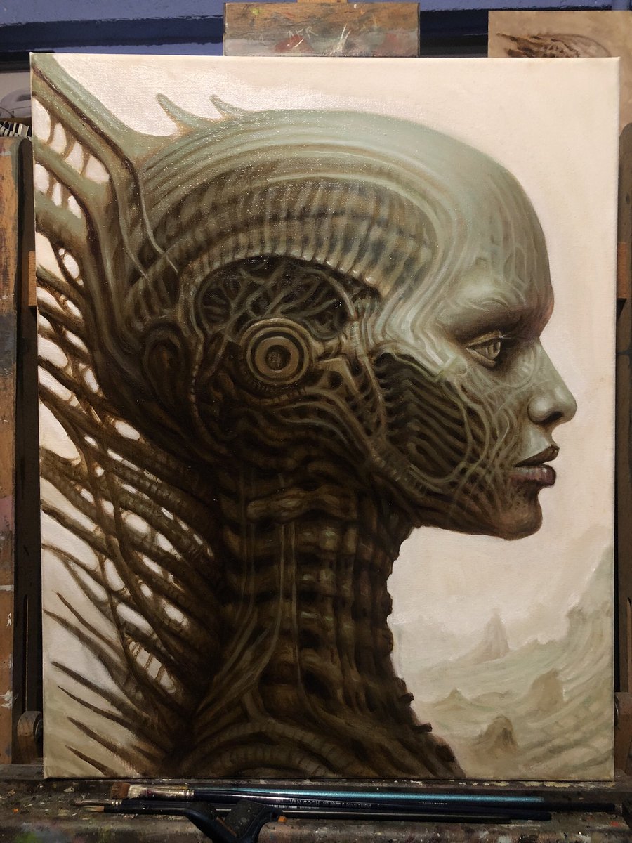 martindediego's tweet photo. “Left sister” Oils on canvas. 50x40cm (19,6’x15,7’ inch)
It’s intended to hang on a wall near to her right sister. You’ll see them together soon.

#traditionalart #painting #oilpainting #speedpaint #darkart #creaturedesign #conceptart #gothicart #biomech #martindediego #oilpaint https://t.co/WkjapQzQo9